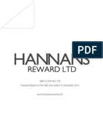 Hannans Half Year Financial Report 2013