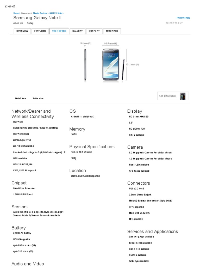Samsung Galaxy Note II | PDF