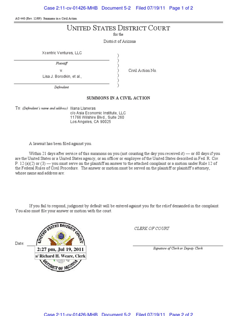 5 - Summons - Llaneras | PDF | Law