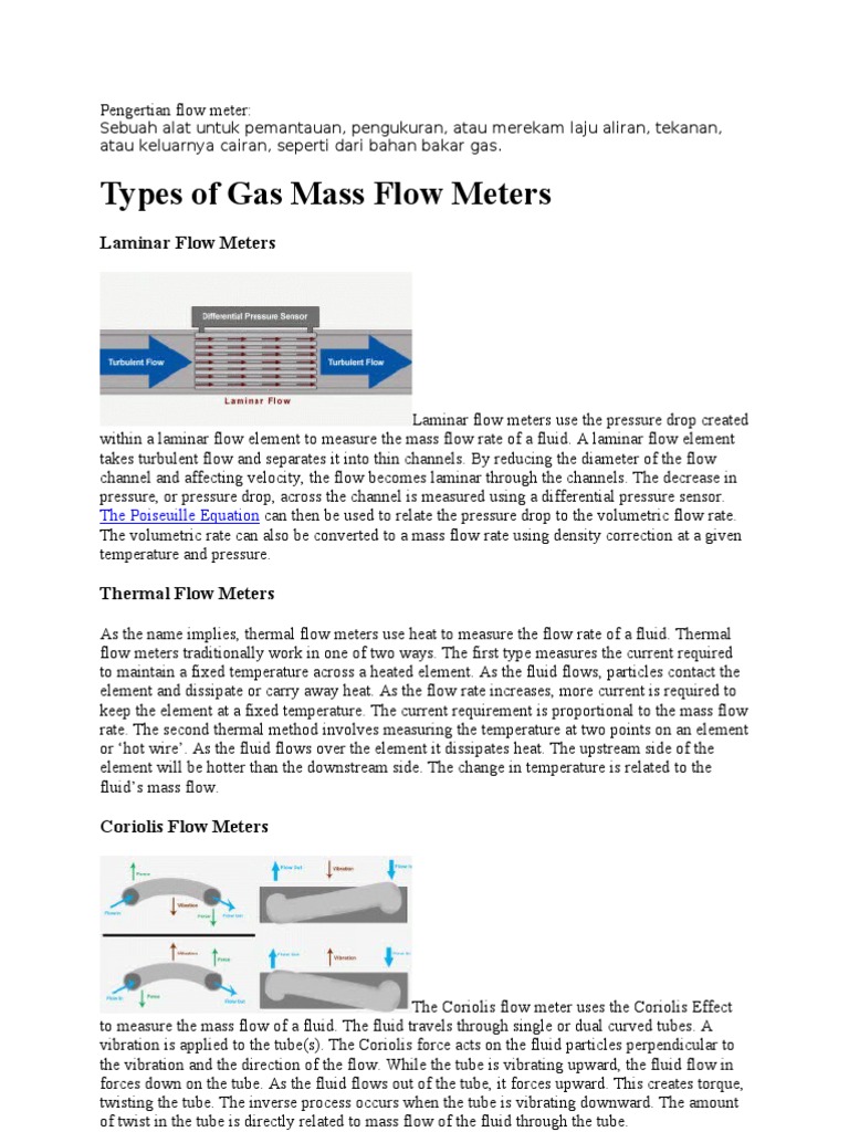 Types of Gas Mass Flow Meters | PDF | Flow Measurement | Buoyancy