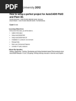How to setup a perfect project for AutoCAD® P&ID and Plant 3D.