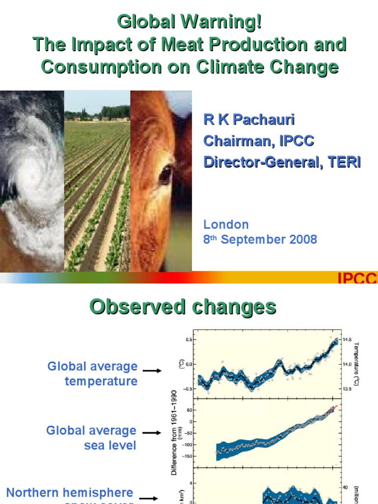 DR Pachauri - Meat Production and Climate Change | PDF | Greenhouse Gas ...