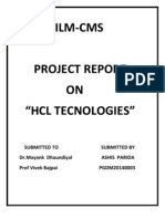 HCL Technologies Project Report on Products and Solutions