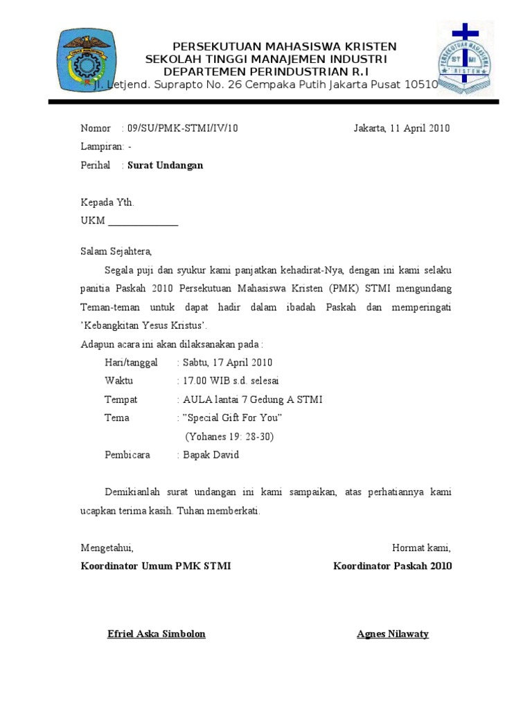 Surat Untuk Ukm