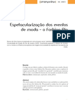 Espetacularização dos eventos de moda