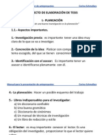 Proyecto de elaboración de tesis