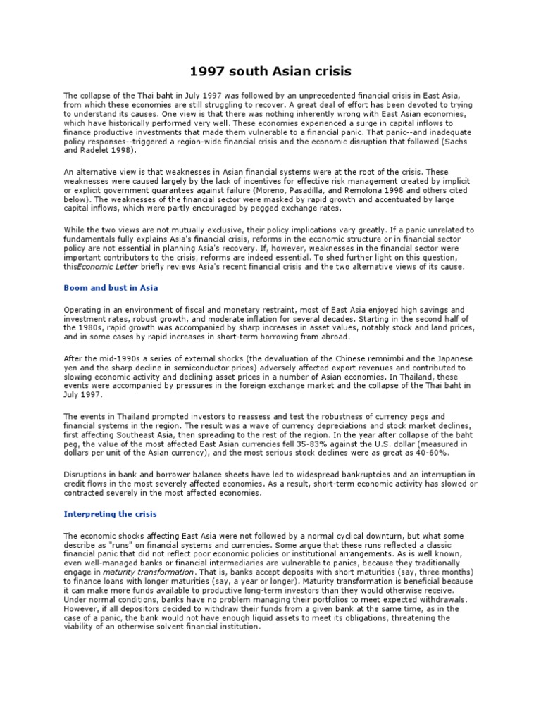 1997 South Asian Crisis: Boom and Bust in Asia | PDF | Financial Crisis ...