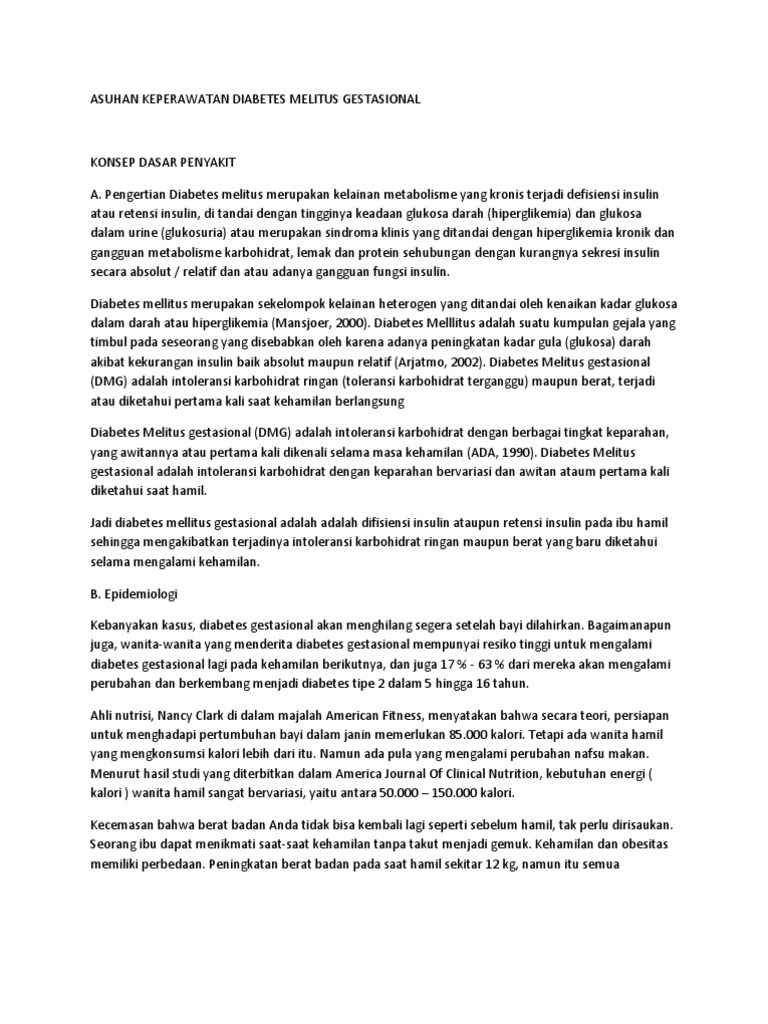 Asuhan Keperawatan Diabetes Melitus Gestasional