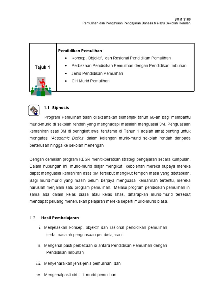 Modul Pemulihan Bmm3106 Sem 3 Pdf