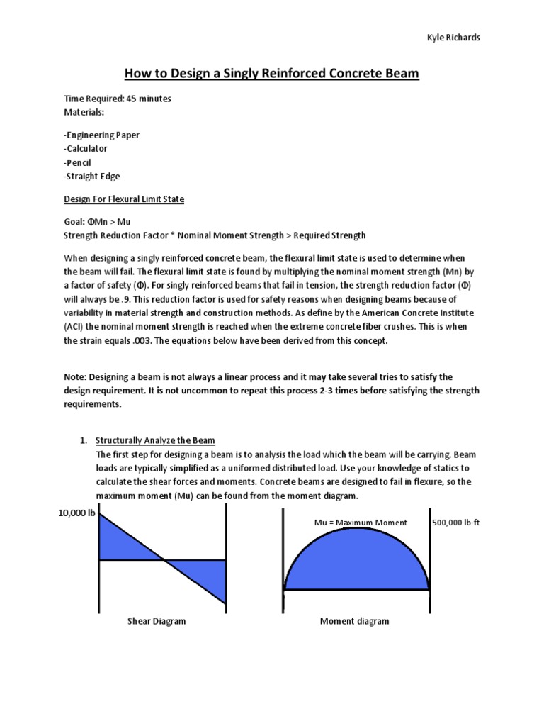Design of Singly Reinforced Beams | PDF | Strength Of Materials | Beam ...