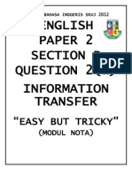 English Paper 2 Section B Question 2 (A) Information Transfer