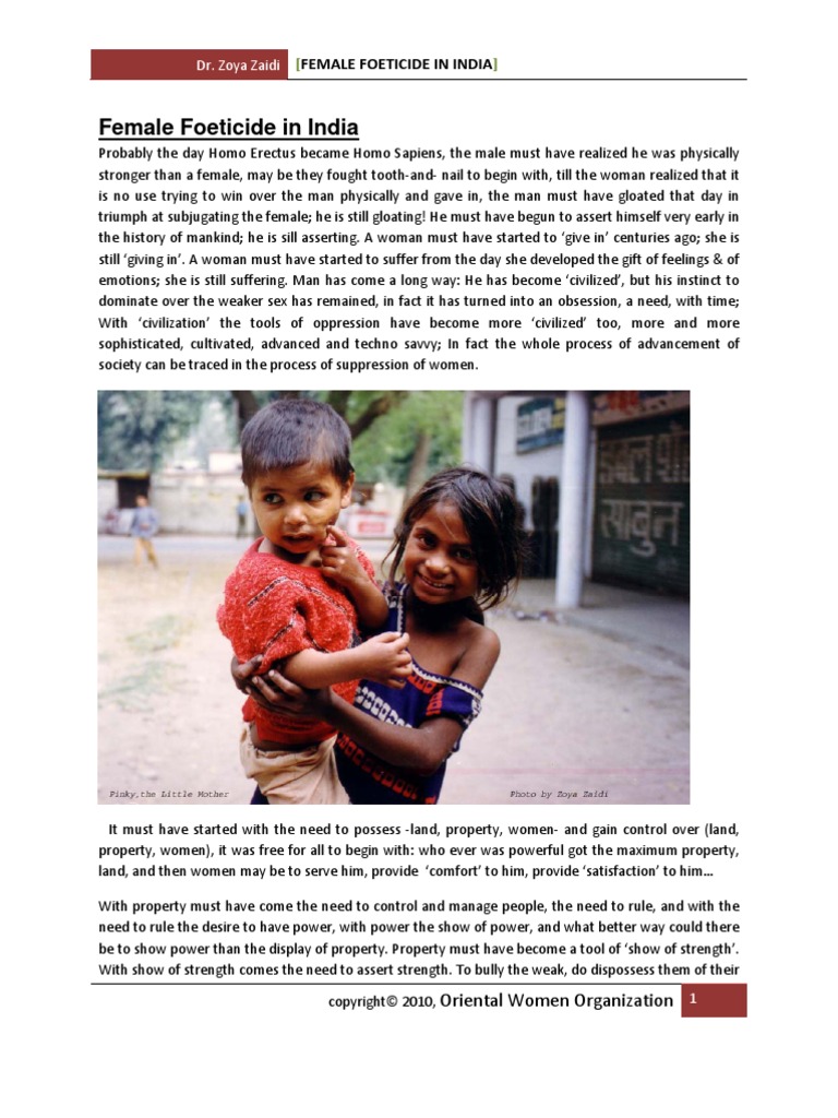Female Infanticide | PDF | Abortion | Human Reproduction