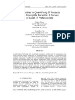 Difficulties in Quantifying IT Projects With Intangible Benefits: A Survey of Local IT Professionals