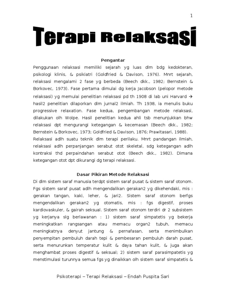 Terapi Relaksasi untuk Kecemasan | PDF