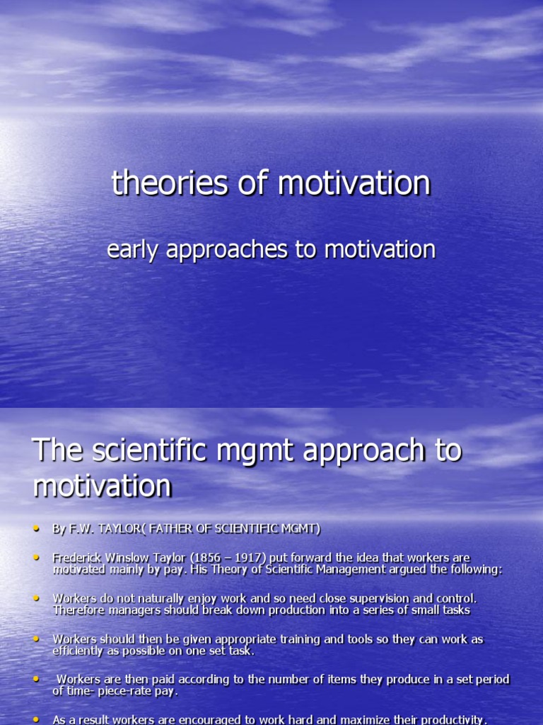 Early Theories of Motivation Explained | PDF | Motivation | Motivational
