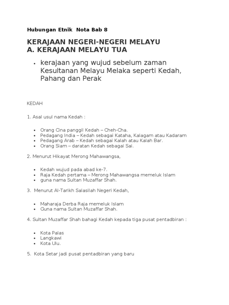 Hubungan Etnik Nota Bab 8 Pdf
