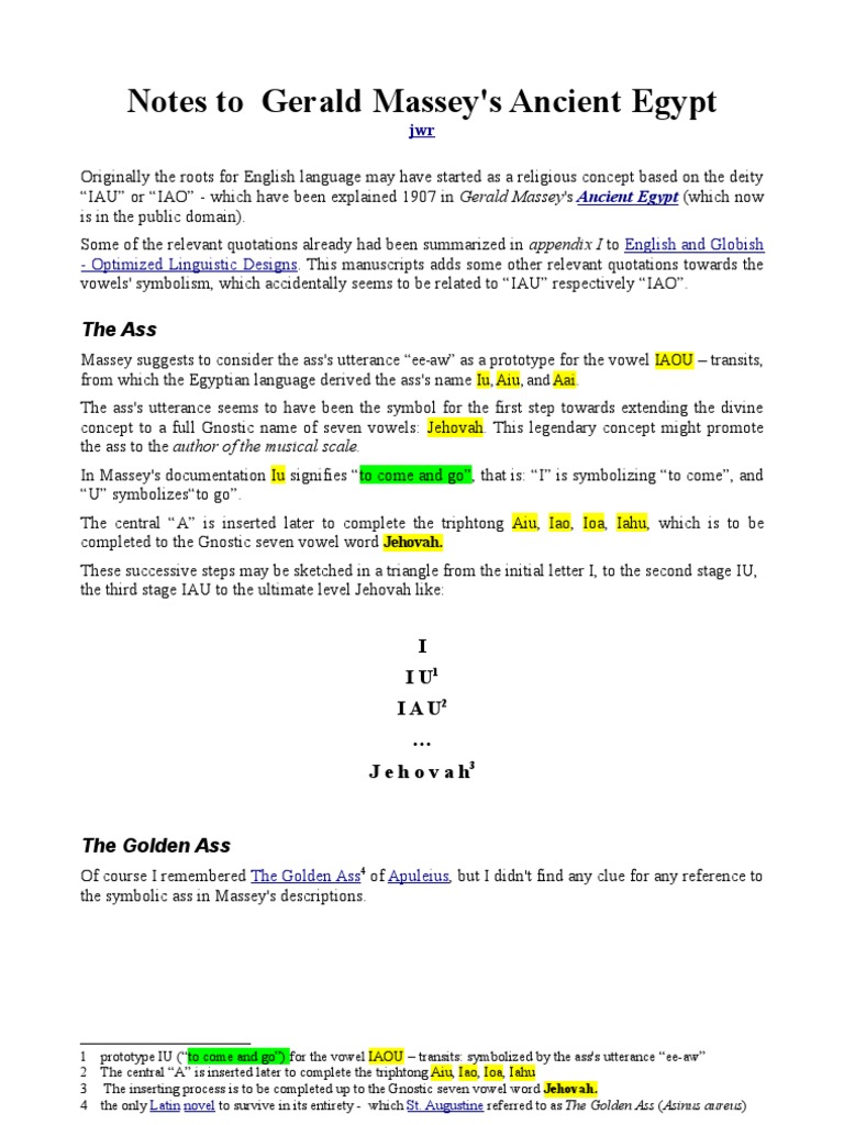 Vowel Symbolism in Ancient Egypt | PDF