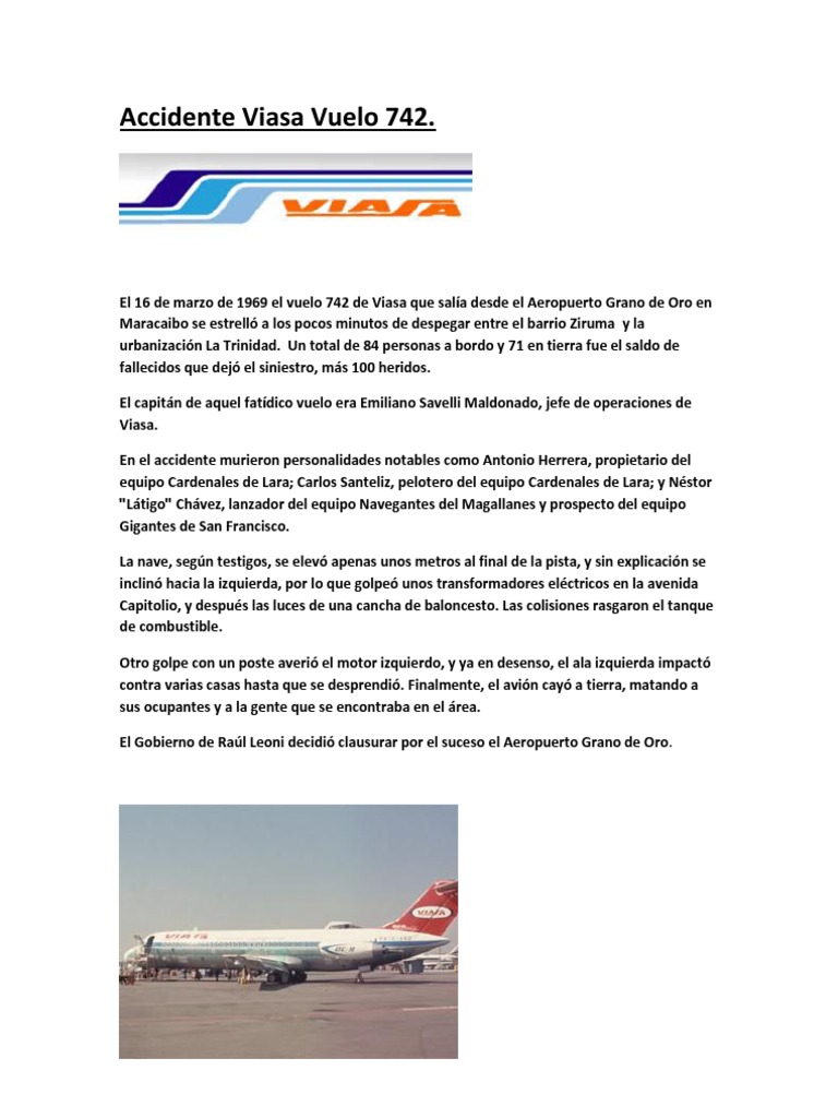 Accidente Viasa Vuelo 742 PDF Matrimonio Instituciones sociales