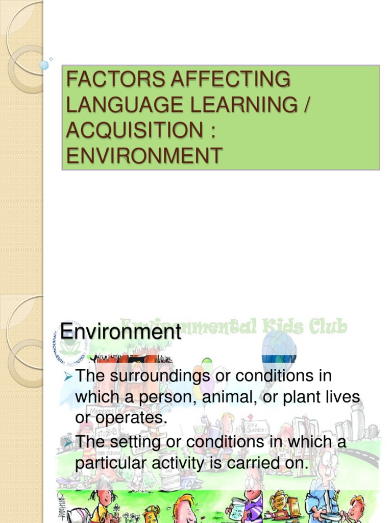 Factors Affecting Language Learning Pdf Language Development Language Acquisition