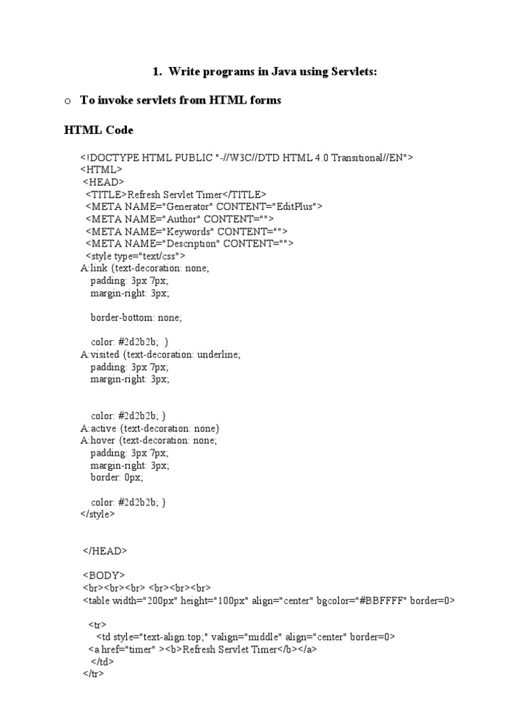 Java Servlets: HTML Form Integration | PDF