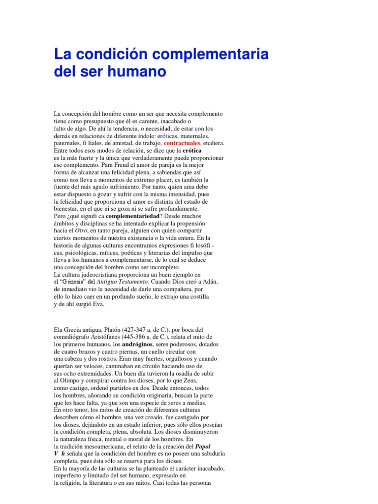 La necesidad de complementariedad humana | PDF | Soledad | Amor