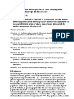 Studiul Proceselor de Incapsulare A Unor Biopreparate Utilizate in Tehnologii de Delactozare