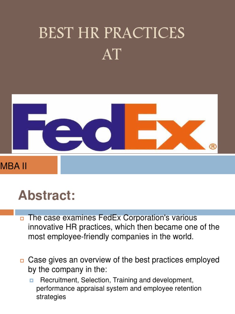 Fedex HR Policies and Practices Fed Ex Employment