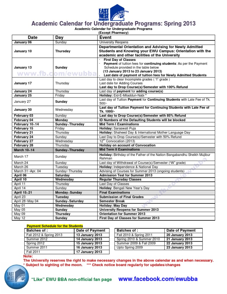 Ewu Academic Calendar Fall 2022 Ewu Academic Calendar Spring 2013 | Pdf | Academic Term | Learning