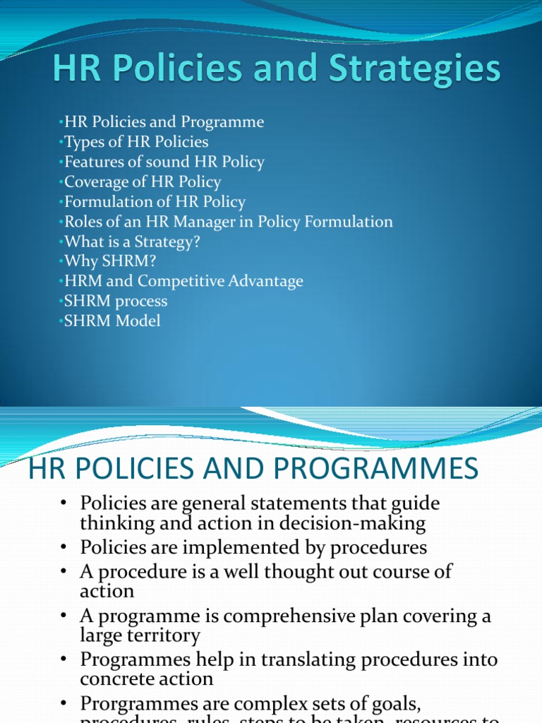 HR Policies and Strategic Formulation | PDF | Strategic Management ...