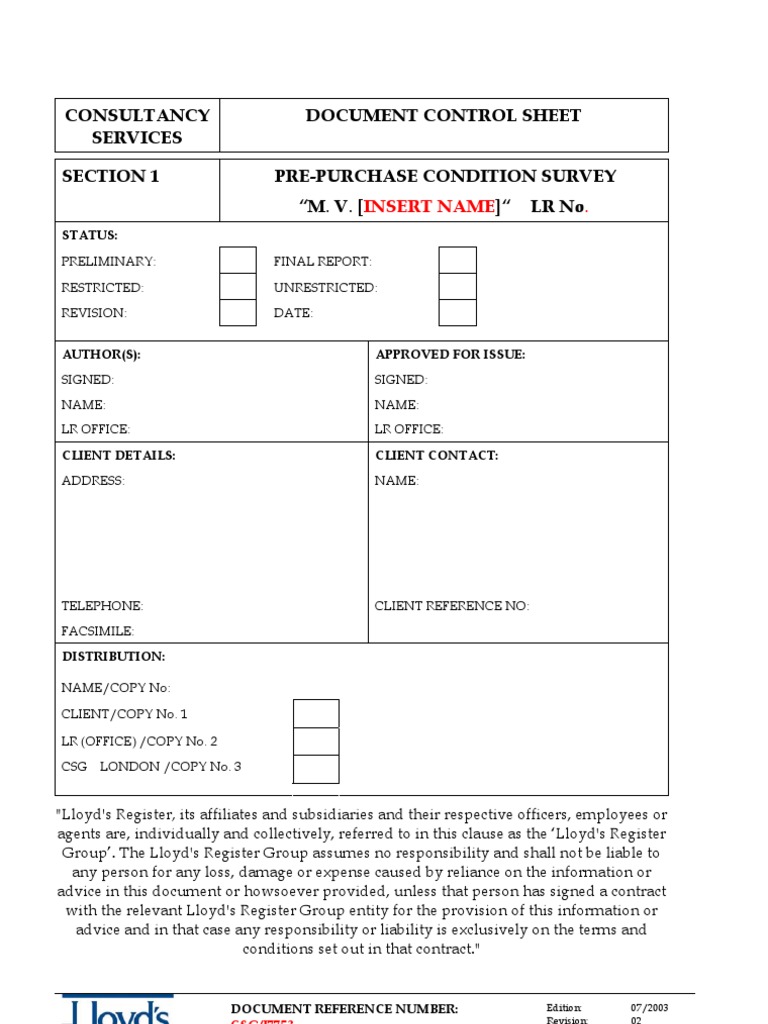 Pre-Purchase Condition Survey Report | PDF | Tonnage | Deck (Ship)
