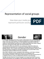 Representation of Social Groups: How Does Your Media Product Represent Particular Social Groups?