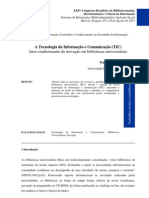 Tecnologias de Informação e Mudanças Nas BUs - 2011 PDF