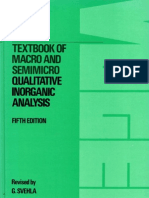 Vogel's Textbook of Macro and Semimicro Qualitative Inorganic Analysis (5th Edition)