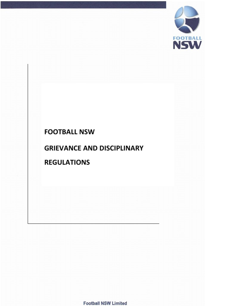 Football NSW Disciplinary Regulations 2013 | PDF