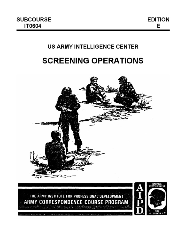 Army Screening Operations Guide | PDF | Business | Computers