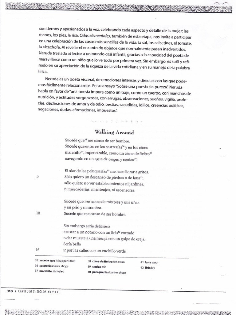 Walking Around by Pablo Neruda