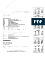 University Calendar Spring 2013: Calendar Subject To Revision BINGHAMTON UNIVERSITY State University of New York