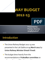 Railway Budget 2012-13 Key Highlights