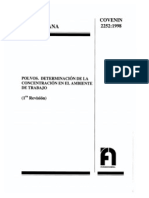 2252-1998 Polvos. Determinacion de Concentracion en El Ambiente de Trabajo - Desbloqueado PDF