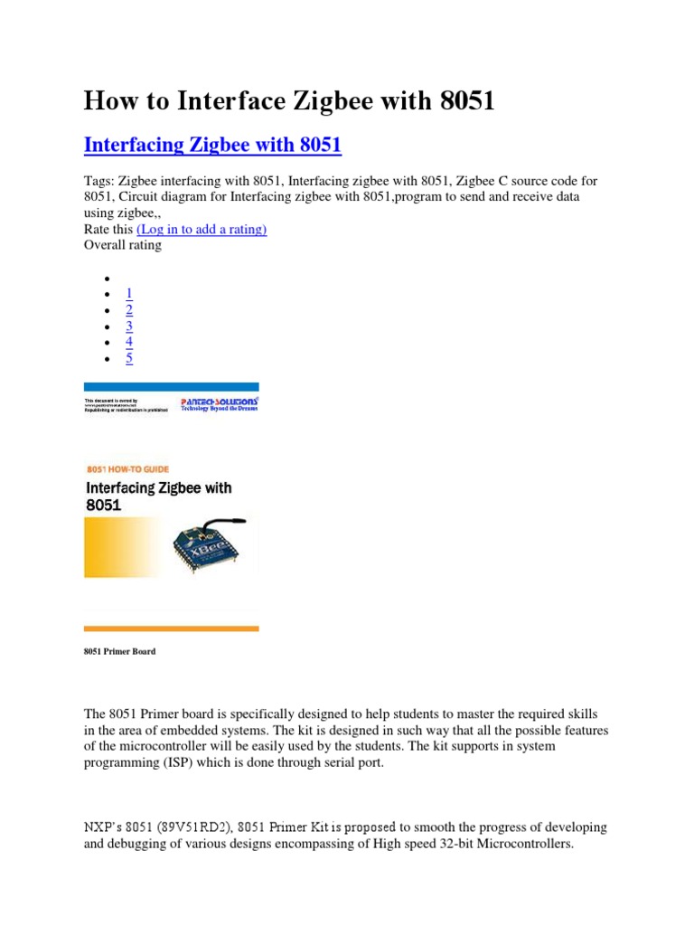 How To Interface Zigbee With 8051 | PDF | Microcontroller | Computer ...