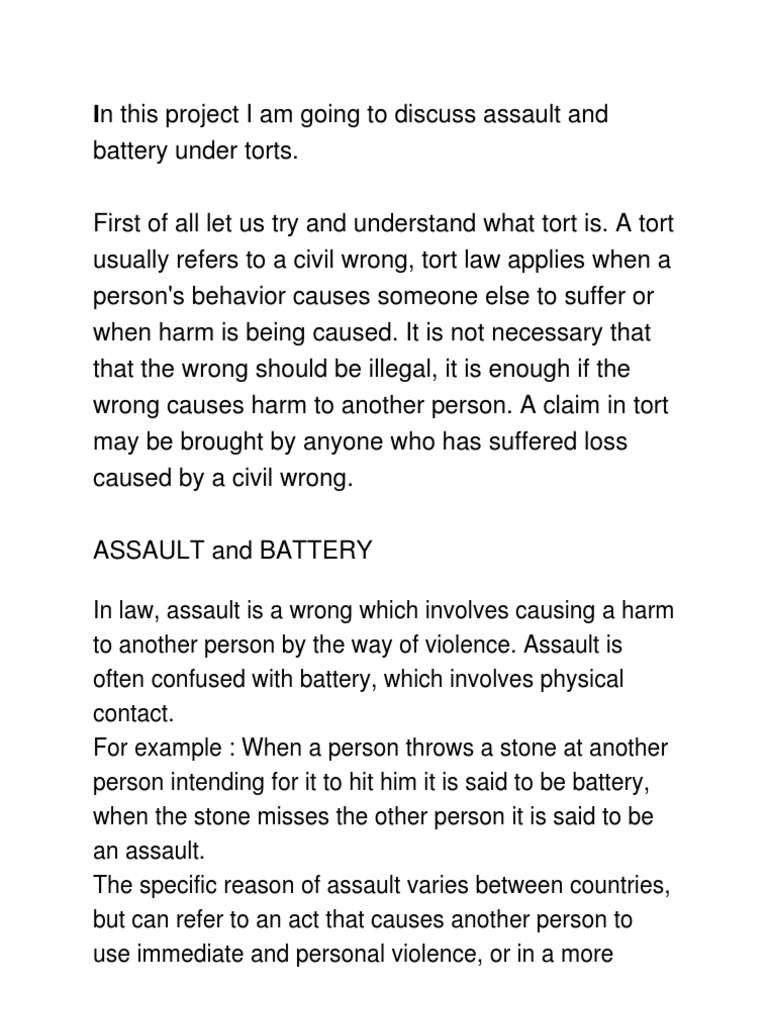 Assault and Battery PDF Assault Battery (Crime)