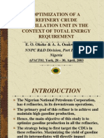 Optimization of A Refinery Crude Distillation Unit in The Context of Total Energy Requirement