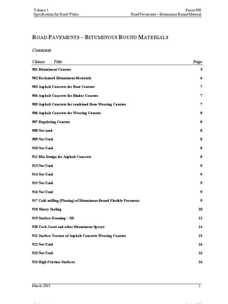 Bituminous Pavements Specification Guide | PDF