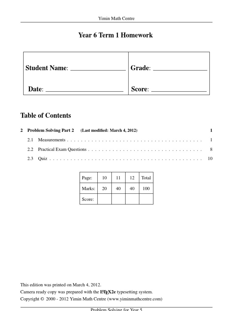 grade 6 math problem solving pdf