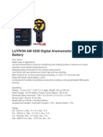 LUTRON AM 4200 Digital Anemometer DC 9V Battery