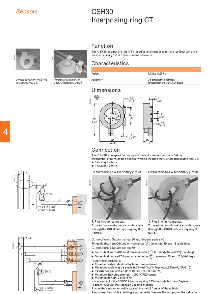 CSH30 Interposing Ring Current Transformer | PDF