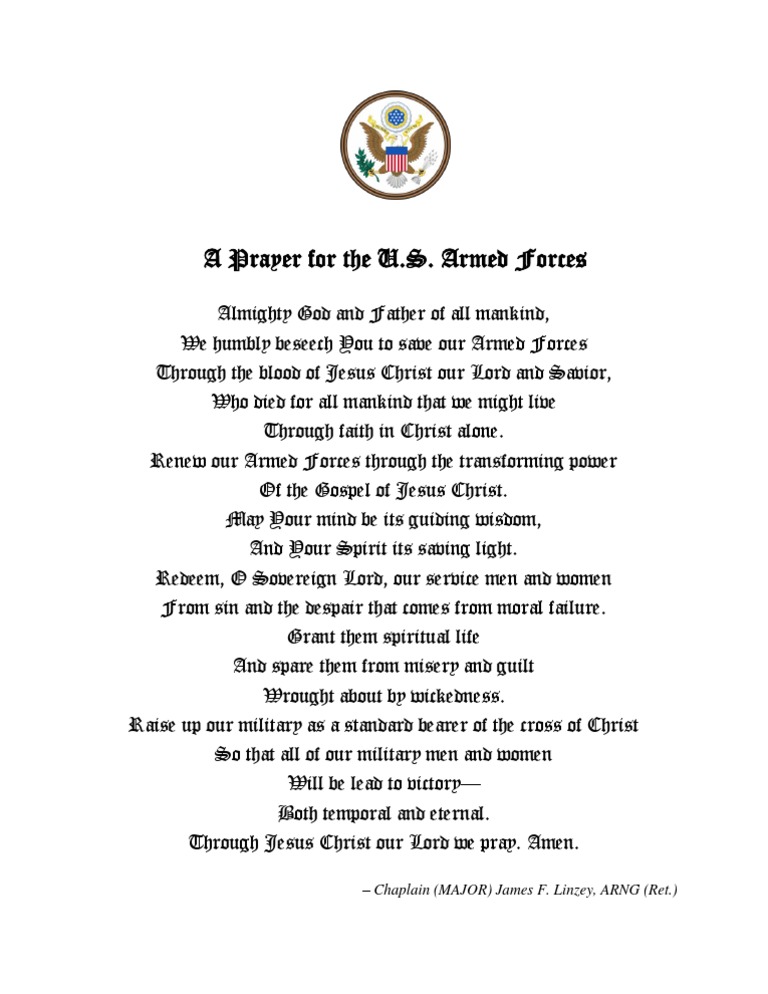 Prayer for U.S. Armed Forces' Strength | PDF