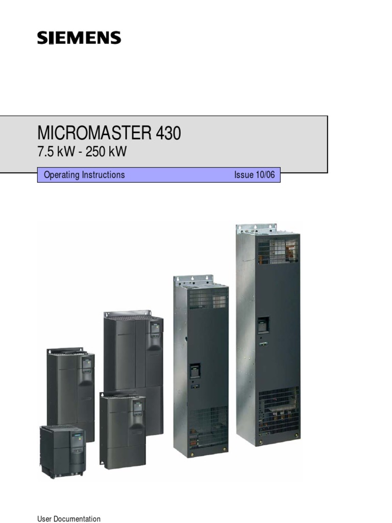 Siemens Micromaster 430 Manual | Inversor de potencia | Descarga