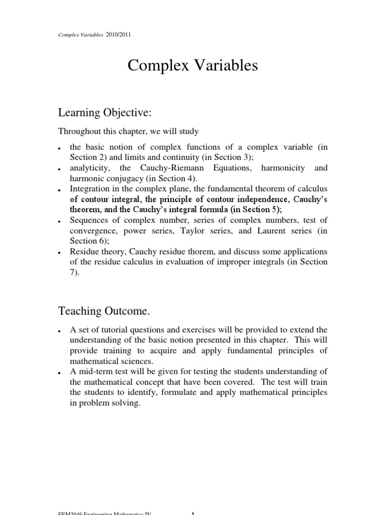 Complex Variables I PDF Complex Analysis Function (Mathematics)
