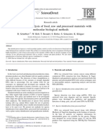 Food Forensics Analysis of Food , Raw and Processed Materials With Molecular Biological Methods